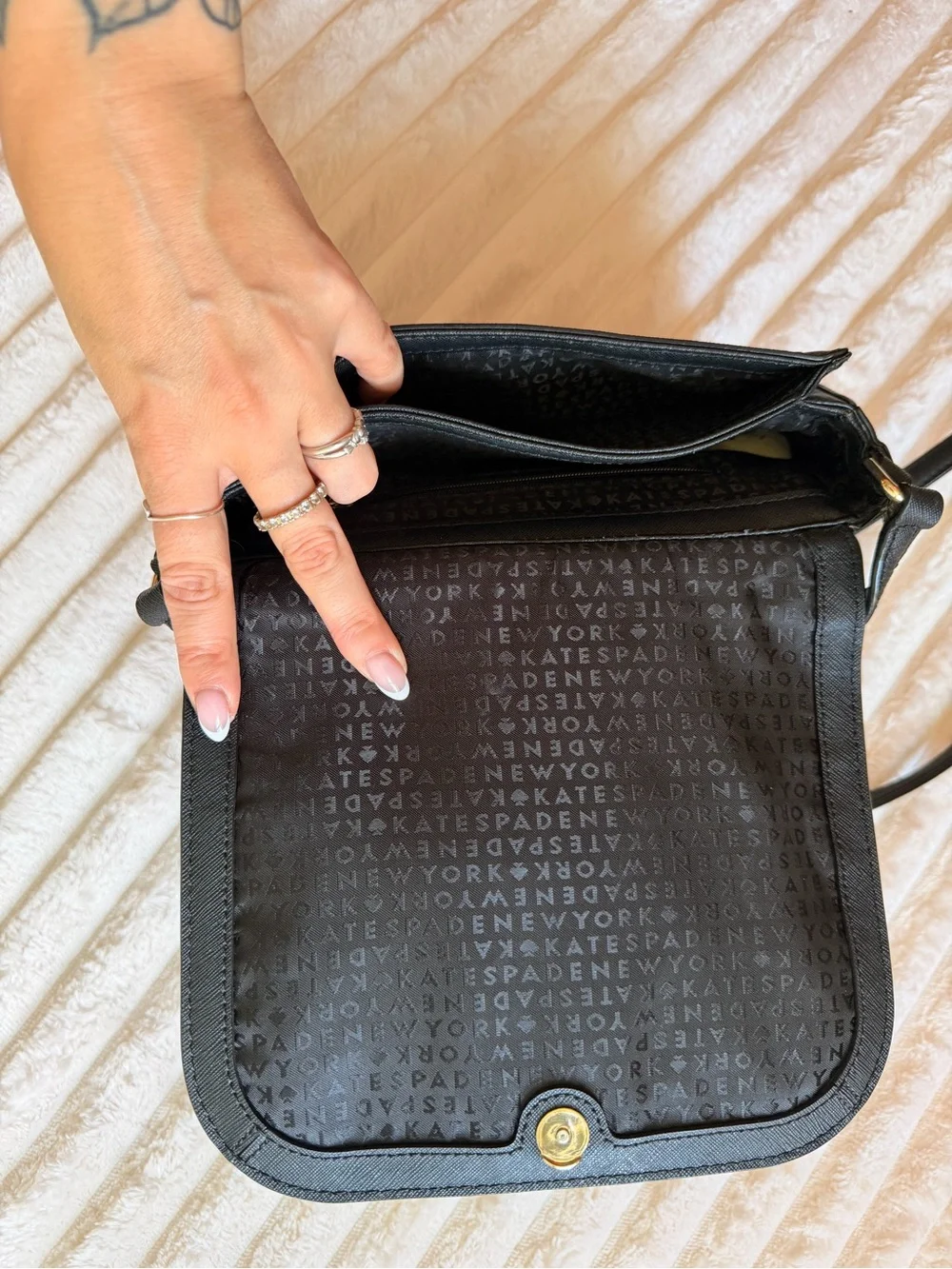 Kate Spade Black Crossbody Saddle Bag
